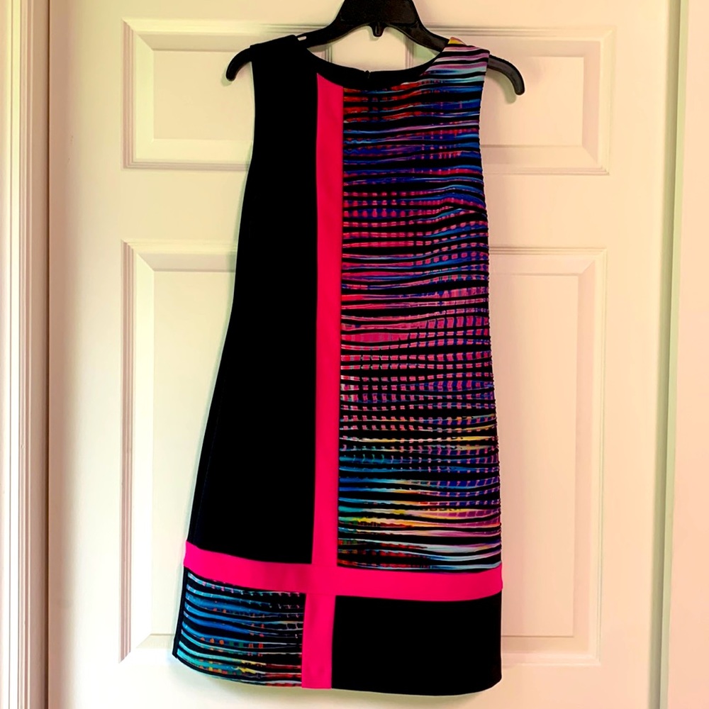 Joseph Ribkoff Black and Pink Sleeveless dress size 6 NWOT